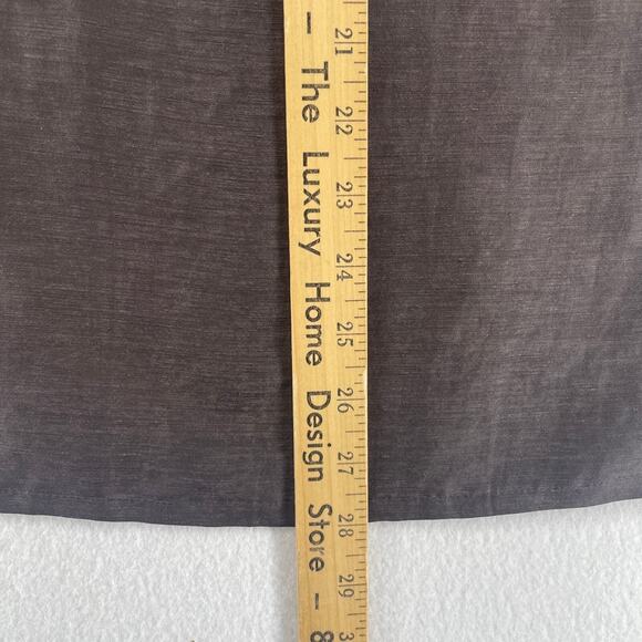 EILEEN FISHER Skirt M Linen Silk A-line Knee Length Slit Side Zip Brown - Picture 13 of 14